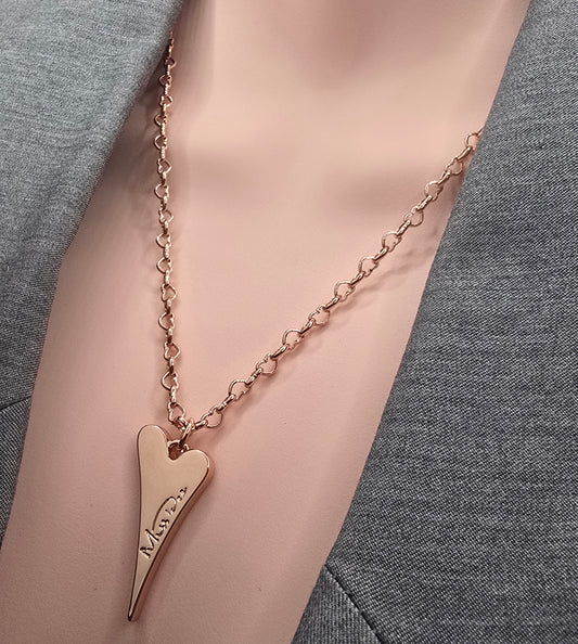 ROSE GOLD SOLID HEART NECKLACE*