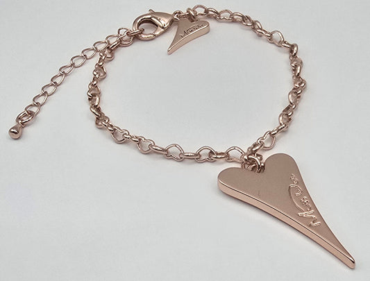 ROSE GOLD SOLID BRAND LOGO HEART BRACELET*