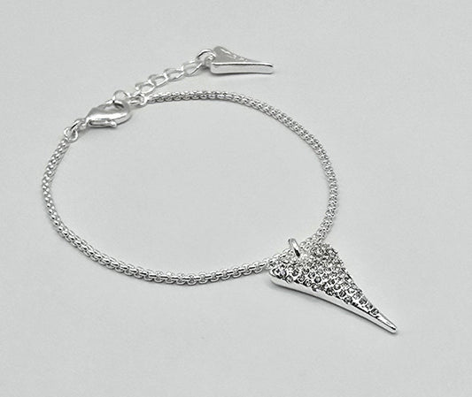 SILVER DIAMANTE HEART BRACELET*