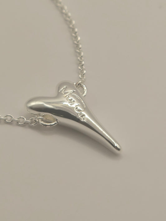 Silver Small Bubble Heart Shaped Pendant Bracelet*
