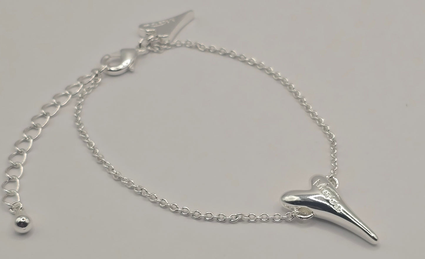 Silver Small Bubble Heart Shaped Pendant Bracelet*