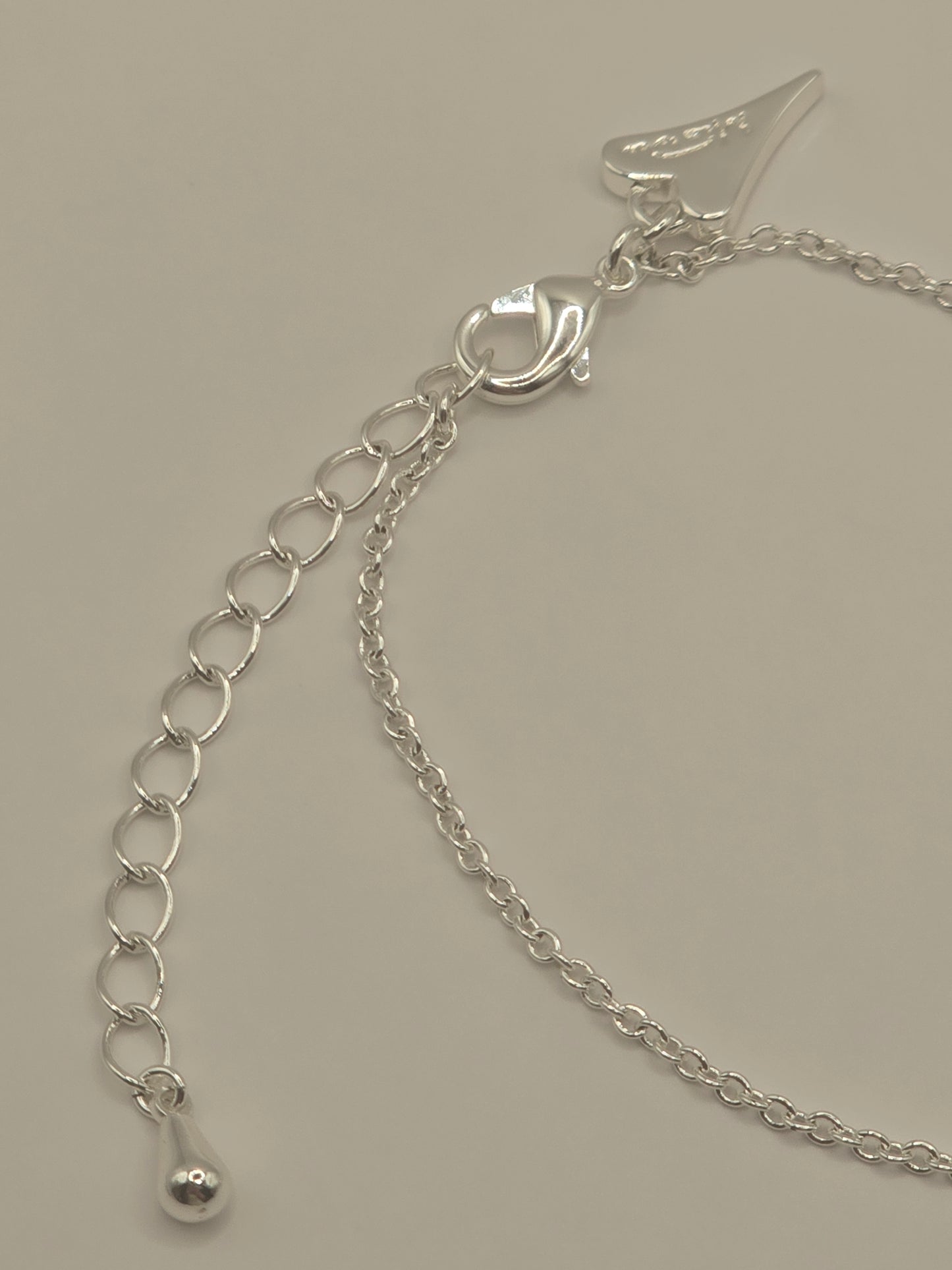 Silver Small Bubble Heart Shaped Pendant Bracelet*