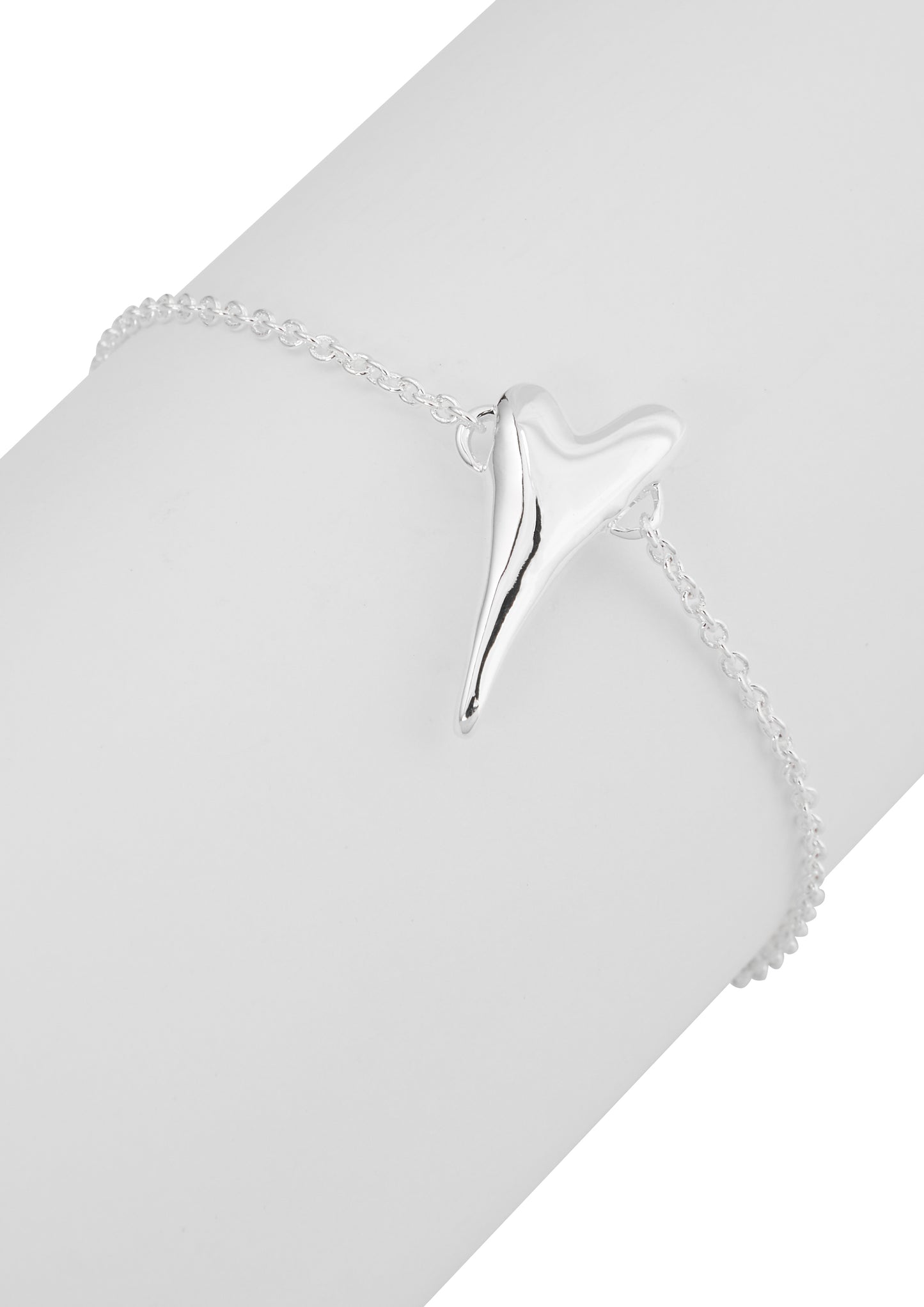 Silver Small Bubble Heart Shaped Pendant Bracelet*