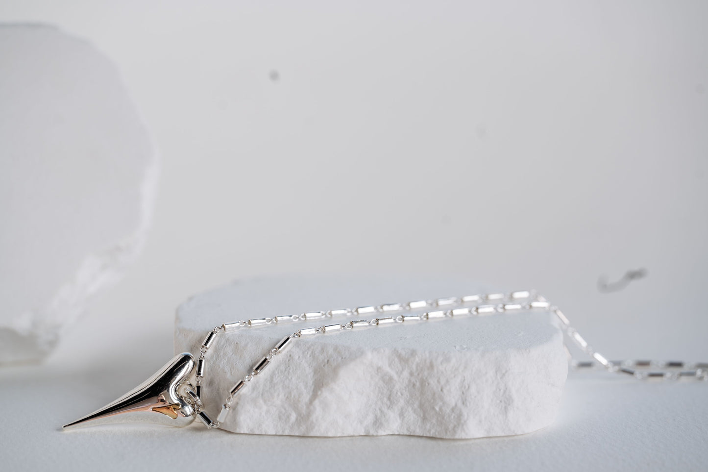 SILVER/YELLOW GOLD SOLID HEART NECKLACE *