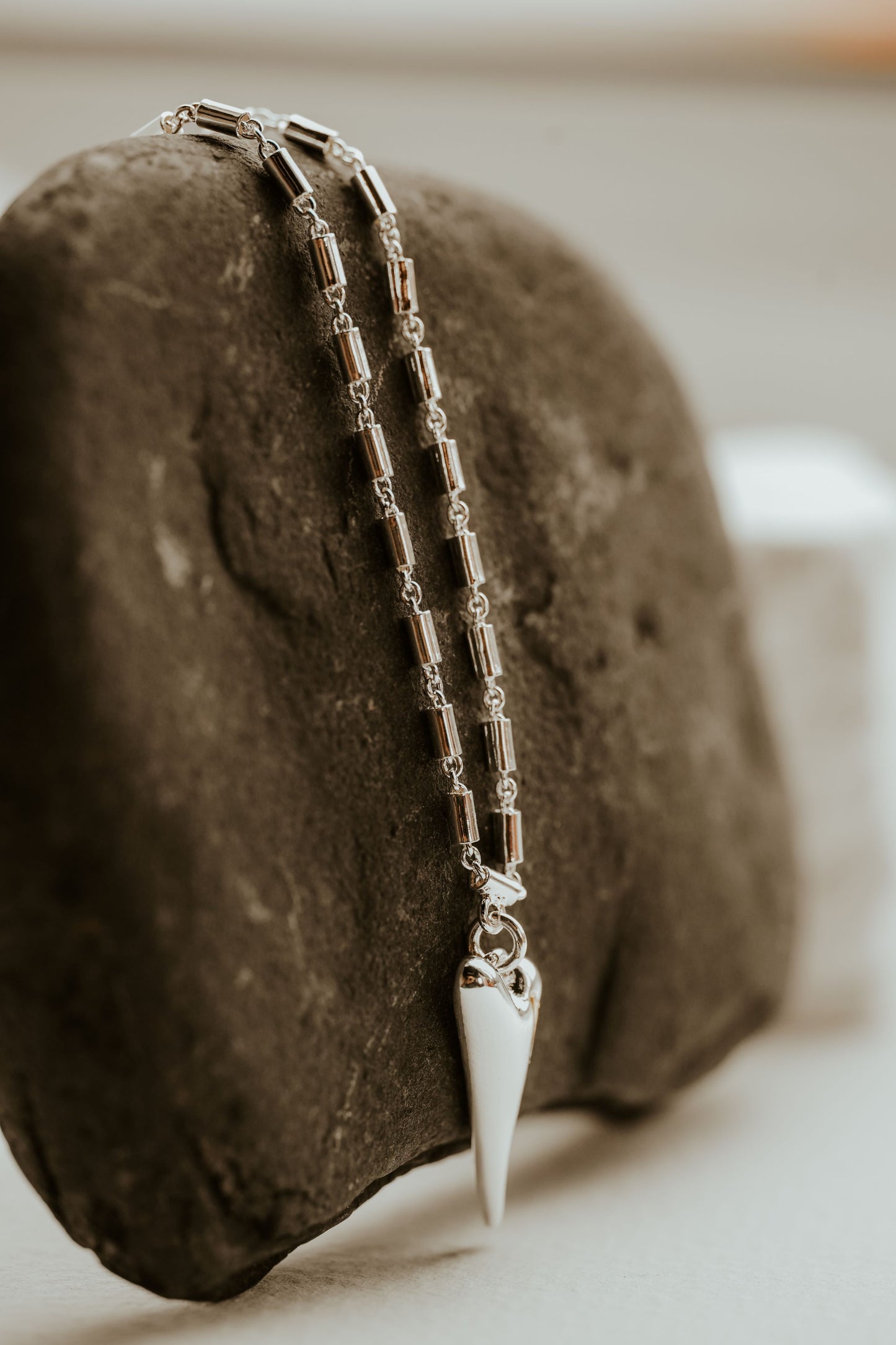 SILVER/YELLOW GOLD SOLID HEART NECKLACE *