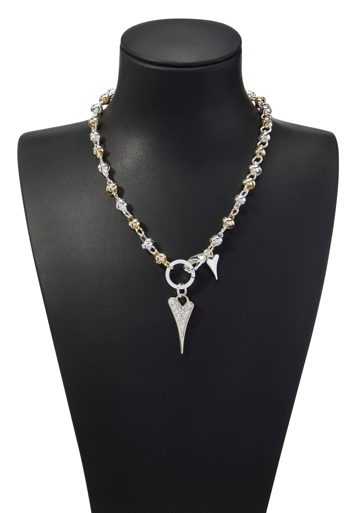 SILVER/YELLOW GOLD KNOTTED CHAIN NECKLACE*
