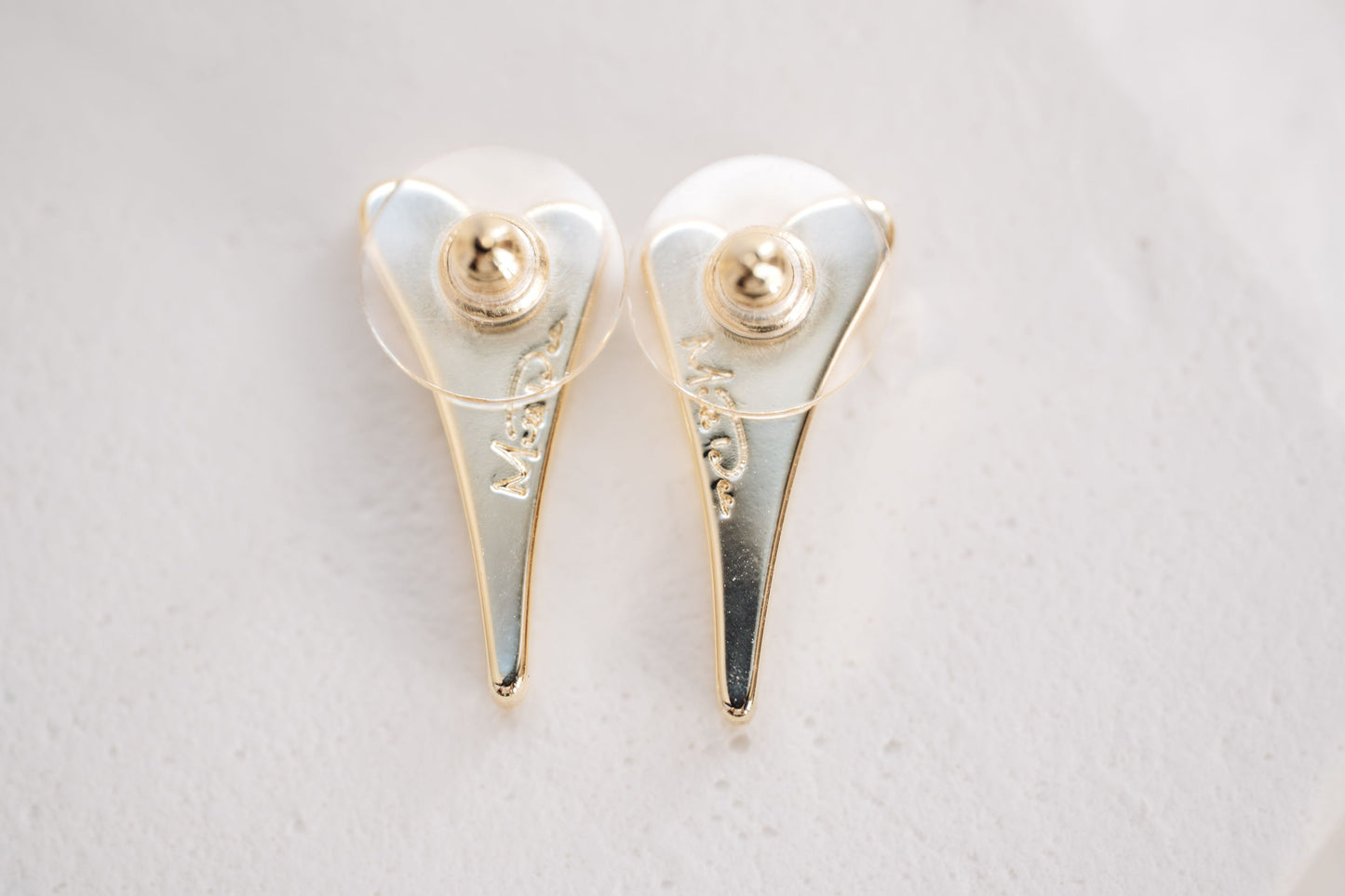 Earrings Yellow Gold Diamante Heart studs