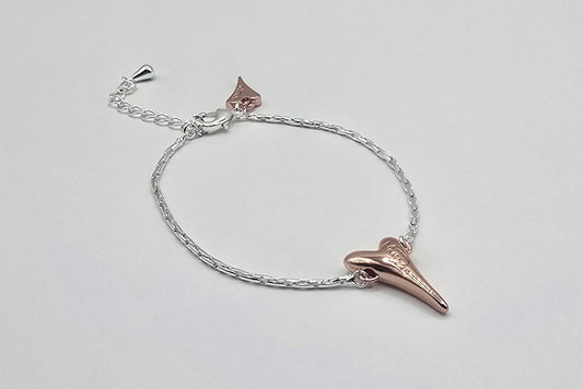 Bracelet Silver Chain/Rose Gold Heart pendant*