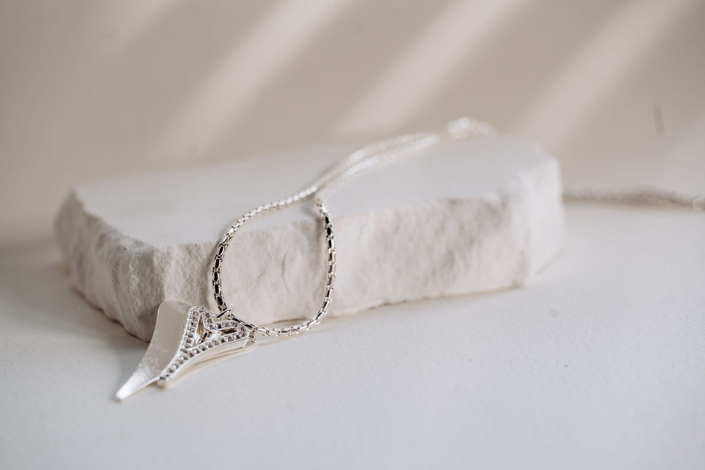 Necklace Silver chain with Solid &  Hollow Diamante Hearts*