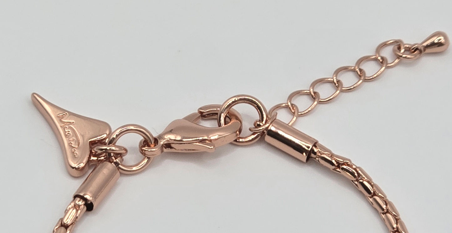 Bracelet Rose gold Chain with Solid & Diamante Hearts*
