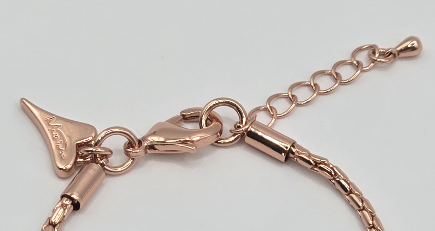 Bracelet Rose gold Chain with Solid & Diamante Hearts*