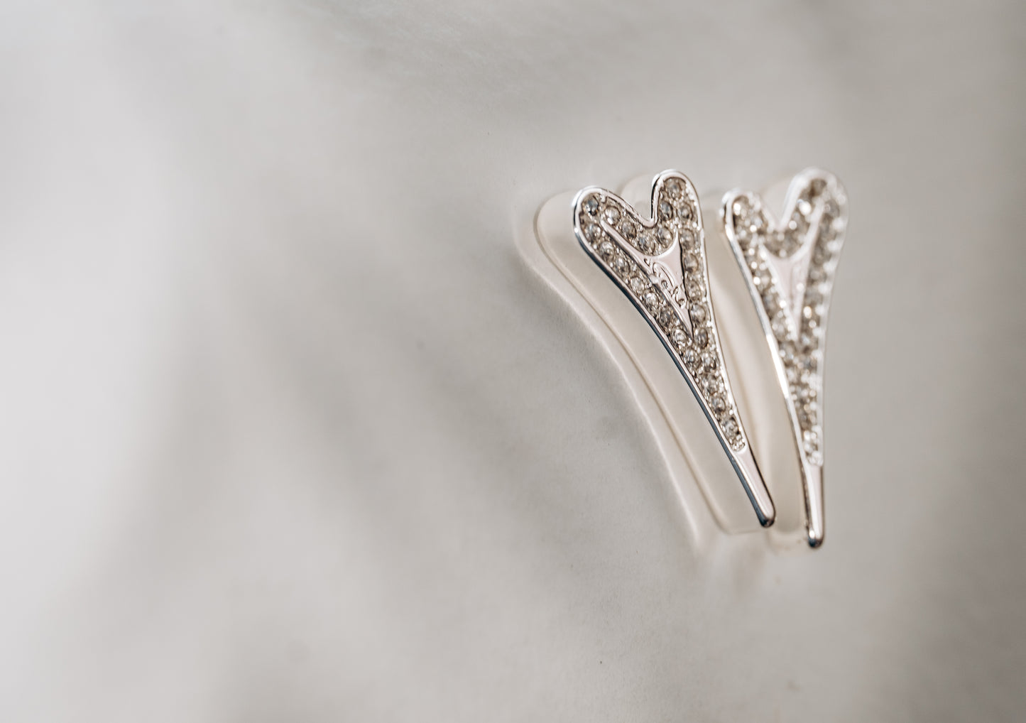 SILVER SOLID CZ MISS DEE LOGO EARRINGS*