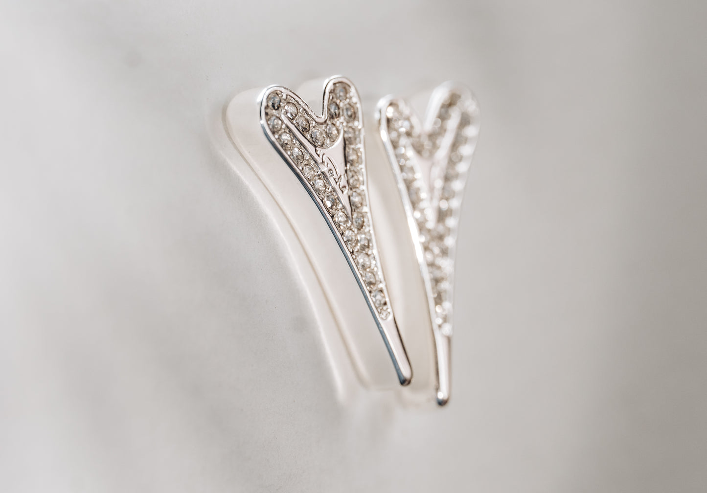 SILVER SOLID CZ MISS DEE LOGO EARRINGS*