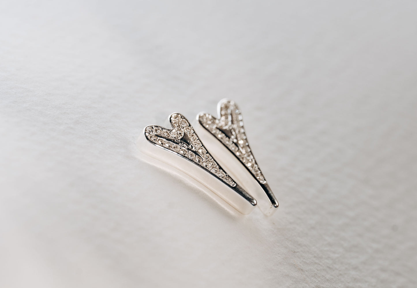 SILVER SOLID CZ MISS DEE LOGO EARRINGS*