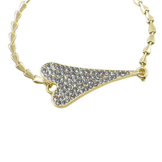 YELLOW GOLD FULL CZ HEART BRACELET*