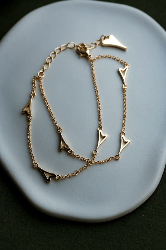 YELLOW GOLD DOUBLE CHAIN BRACELET *