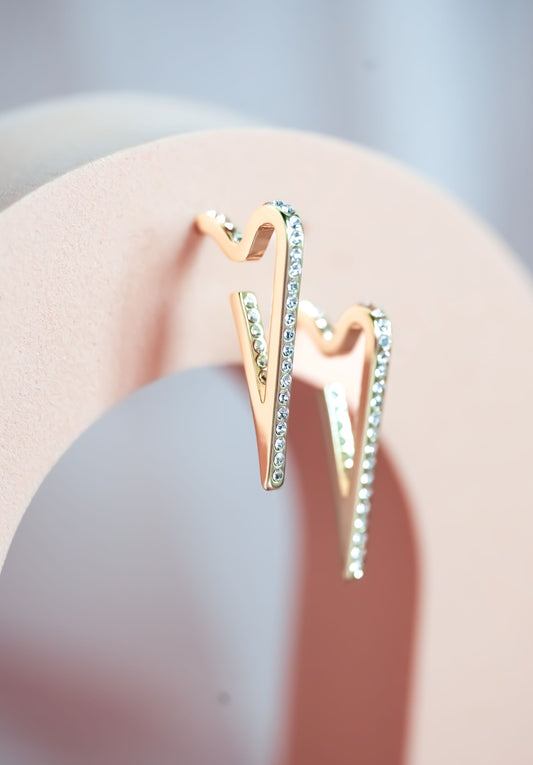 YELLOW GOLD HEART SHAPED HOOPS *