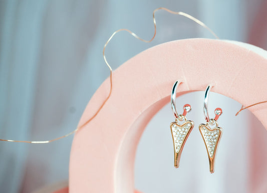NEW!!!SILVER/YELLOW GOLD EARRINGS *