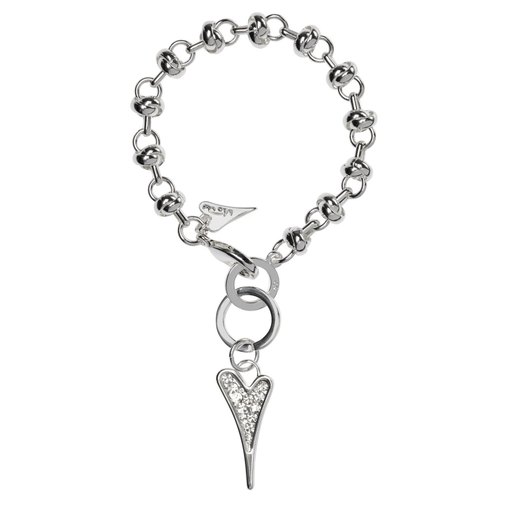 SILVER DIAMANTE HEART BRACELET*