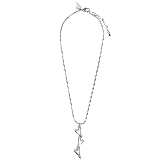 Necklace silver 3 hollow heart drop pendant