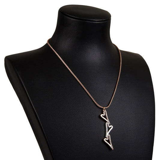ROSE GOLD/SILVER 3 HEARTS NECKLACE*