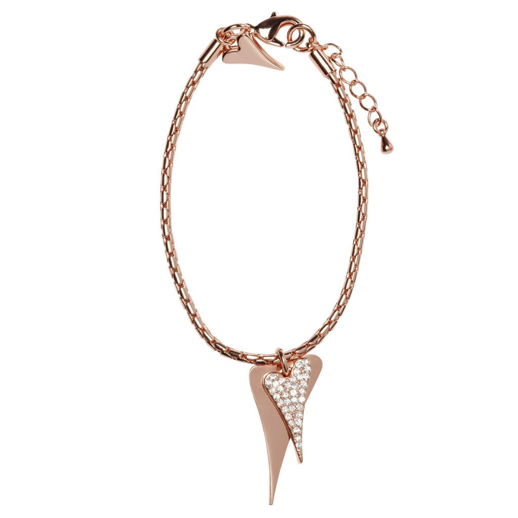 ROSE GOLD DOUBLE HEART BRACELET*