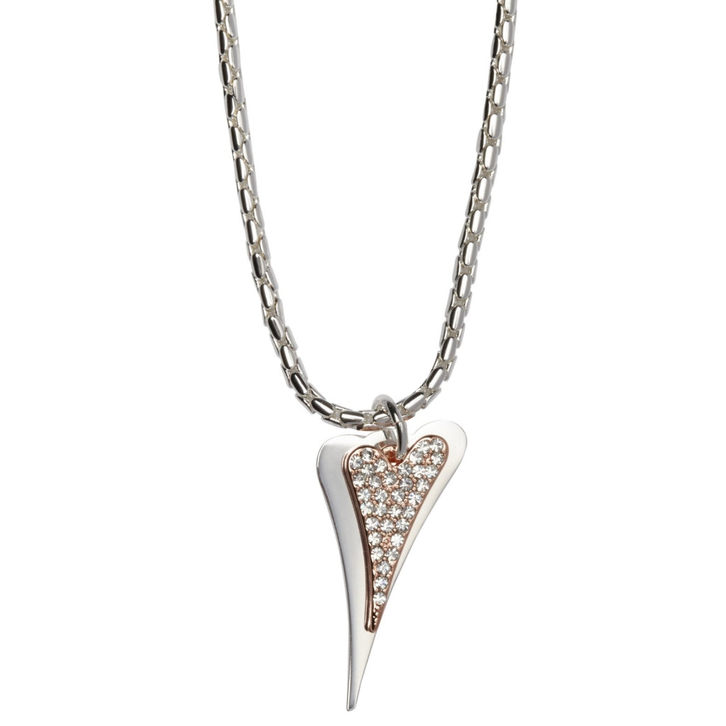 SILVER/ROSE GOLD HEARTS NECKLACE*