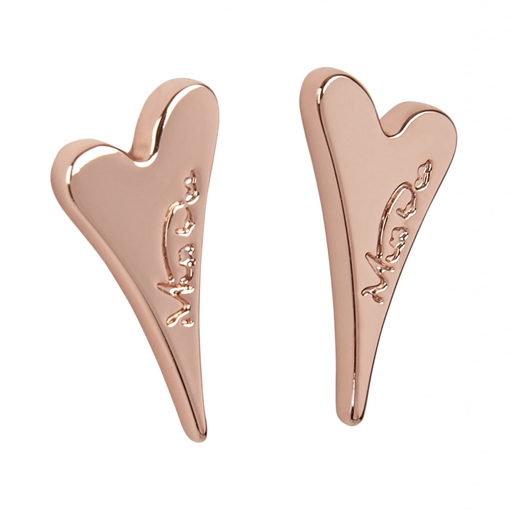 Earrings Rose Gold Solid heart studs