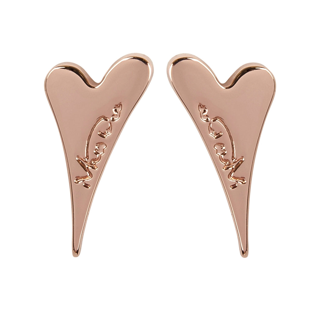 Earrings Rose Gold Solid heart studs