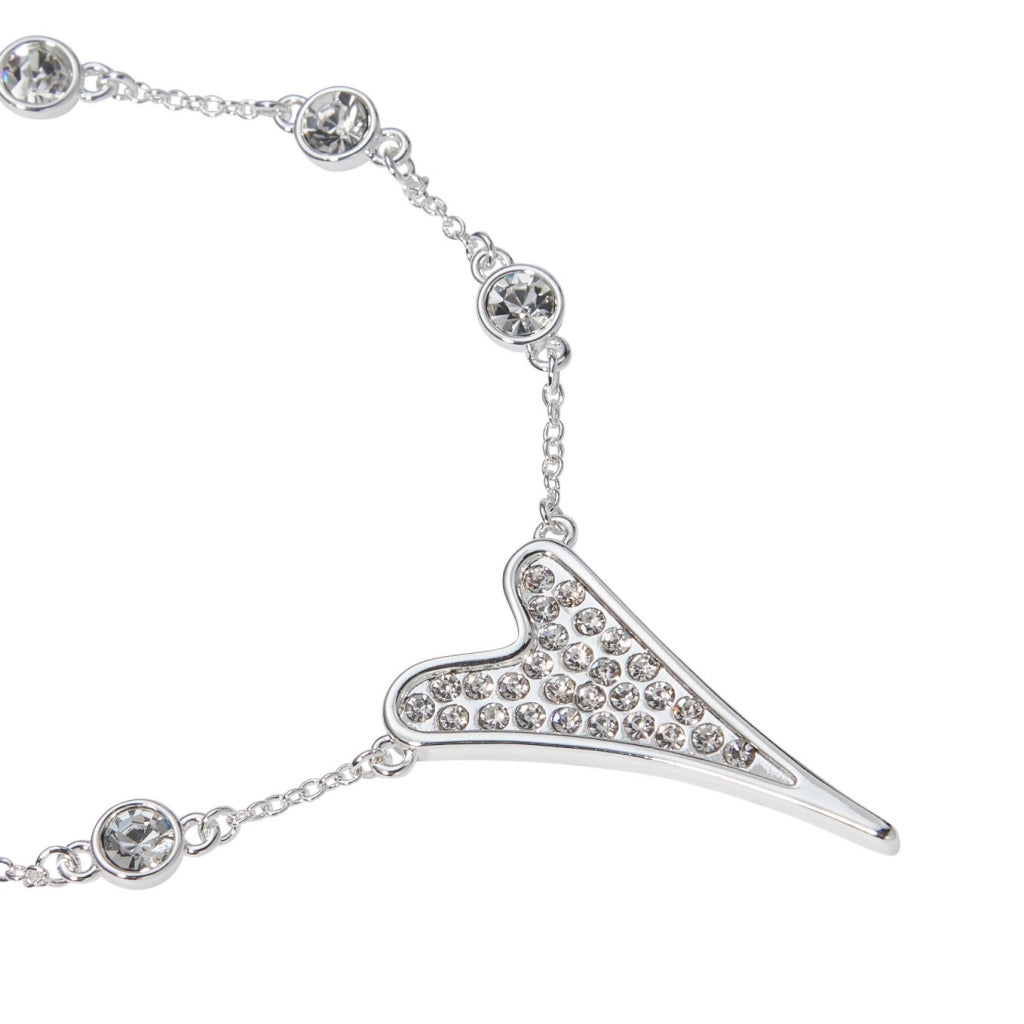 Bracelet Silver Diamante stone chain and Heart pendant*