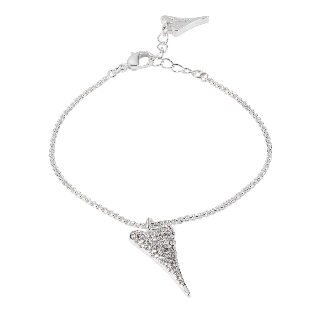 Bracelet silver hearts chain with diamante heart pendant