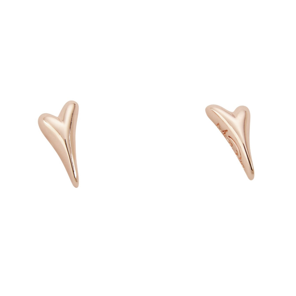 Rose Gold Bubble Small Heart Earrings*