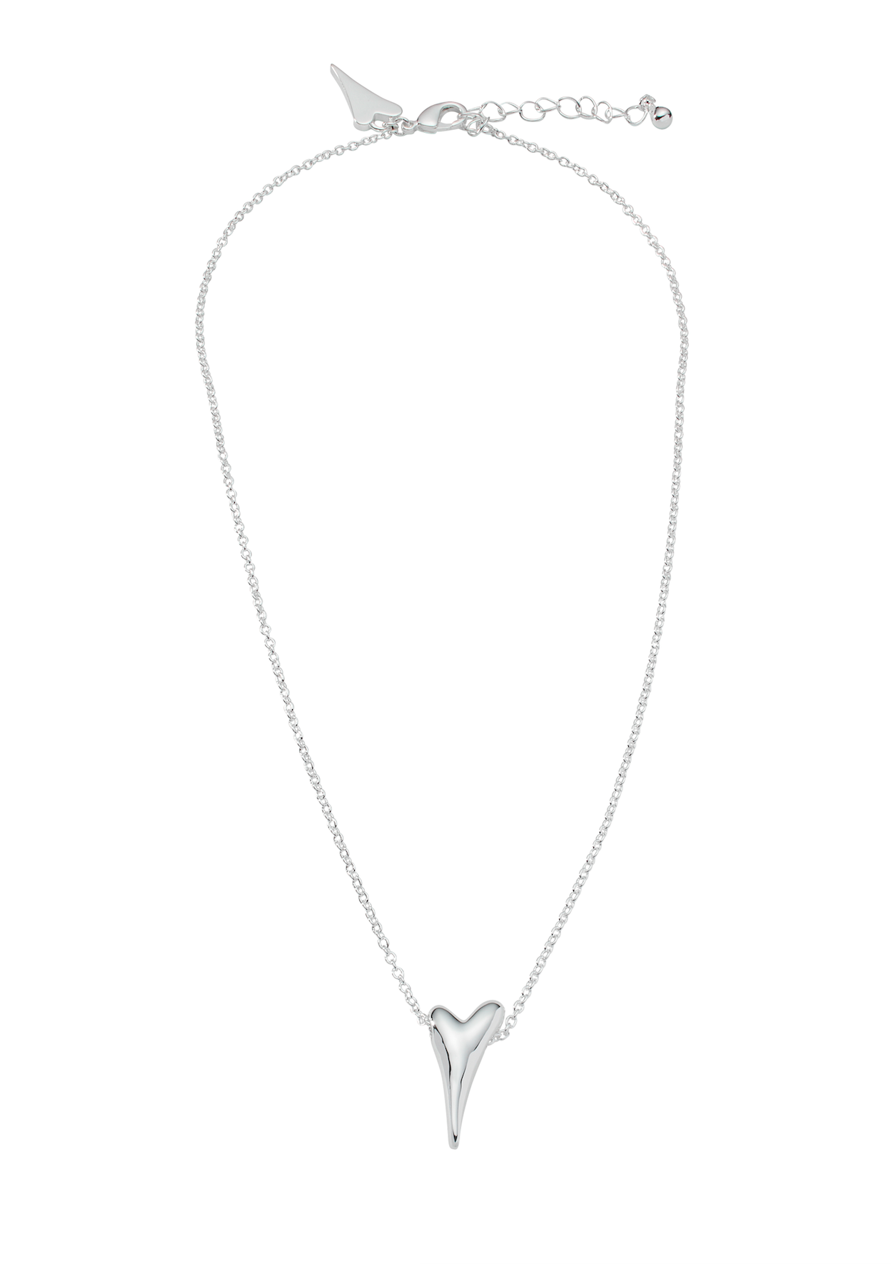 Necklace thin silver chain with a small bubble heart pendant